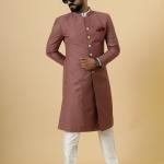 Classic Rosewood Achkan for Men | Elegant Ethnic Wear | Jaipurio